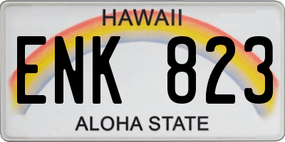 HI license plate ENK823