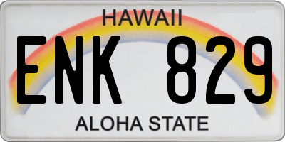 HI license plate ENK829