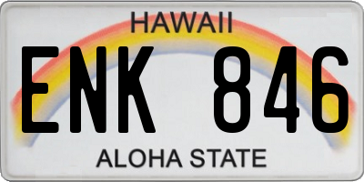 HI license plate ENK846