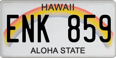 HI license plate ENK859