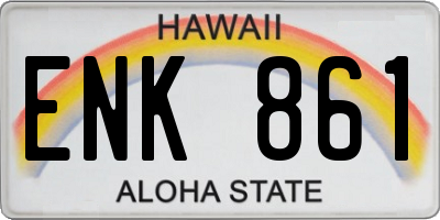 HI license plate ENK861