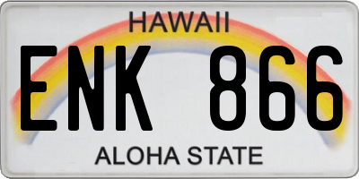 HI license plate ENK866