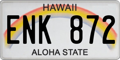 HI license plate ENK872