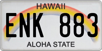 HI license plate ENK883