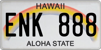 HI license plate ENK888