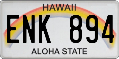 HI license plate ENK894