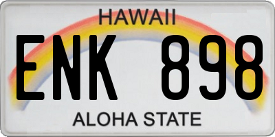 HI license plate ENK898