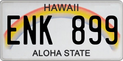 HI license plate ENK899
