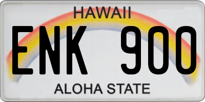 HI license plate ENK900
