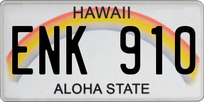 HI license plate ENK910