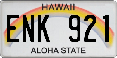 HI license plate ENK921