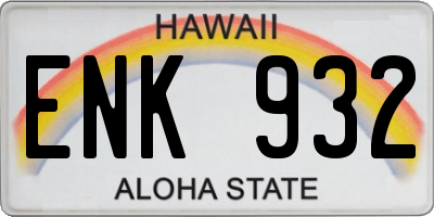HI license plate ENK932