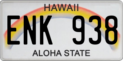 HI license plate ENK938