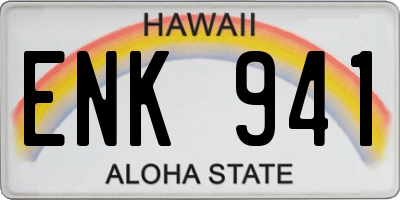 HI license plate ENK941
