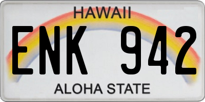 HI license plate ENK942