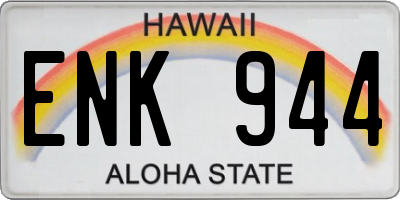 HI license plate ENK944