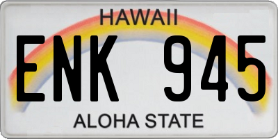 HI license plate ENK945