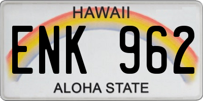 HI license plate ENK962