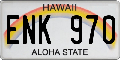 HI license plate ENK970