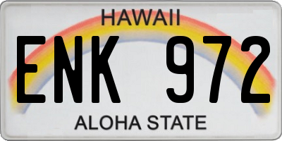 HI license plate ENK972