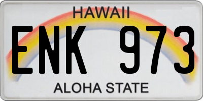 HI license plate ENK973