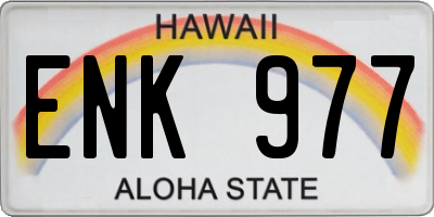 HI license plate ENK977