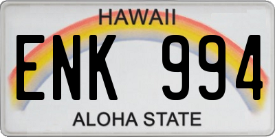 HI license plate ENK994