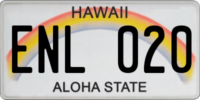 HI license plate ENL020
