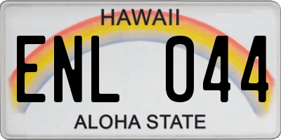 HI license plate ENL044
