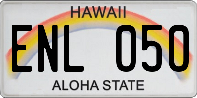 HI license plate ENL050