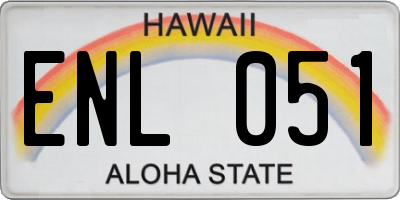 HI license plate ENL051