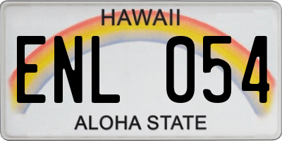 HI license plate ENL054