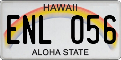 HI license plate ENL056
