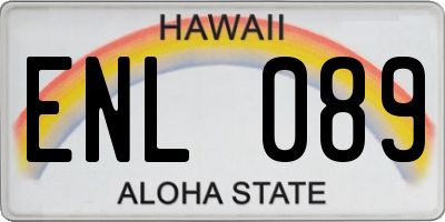HI license plate ENL089