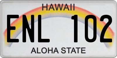 HI license plate ENL102
