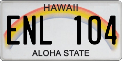 HI license plate ENL104