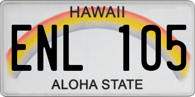 HI license plate ENL105