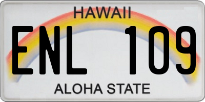 HI license plate ENL109