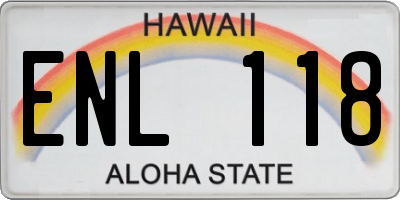 HI license plate ENL118