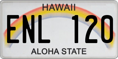 HI license plate ENL120