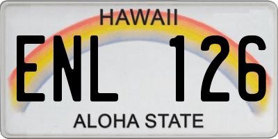 HI license plate ENL126