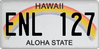 HI license plate ENL127
