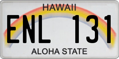 HI license plate ENL131