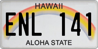 HI license plate ENL141