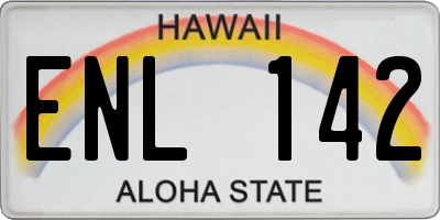 HI license plate ENL142