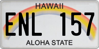 HI license plate ENL157