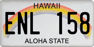 HI license plate ENL158