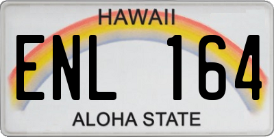 HI license plate ENL164