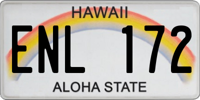 HI license plate ENL172
