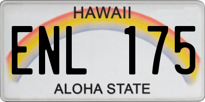 HI license plate ENL175
